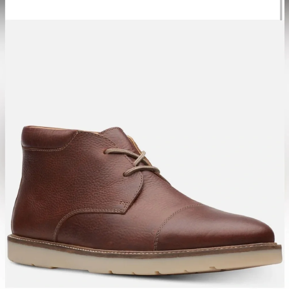 Clarks Collection Men's Grandin Top Chukka Boot Dark Brown Lace Up Size 7